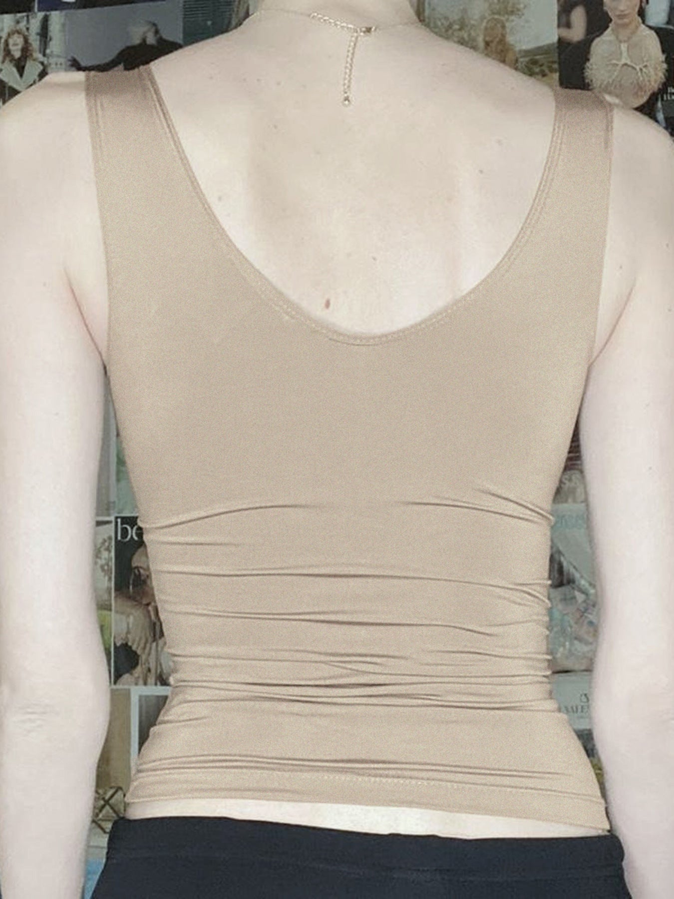 Beaded V-Neck Sleeveless Tank Top – Chic Fitted Camisole for Women S-XL